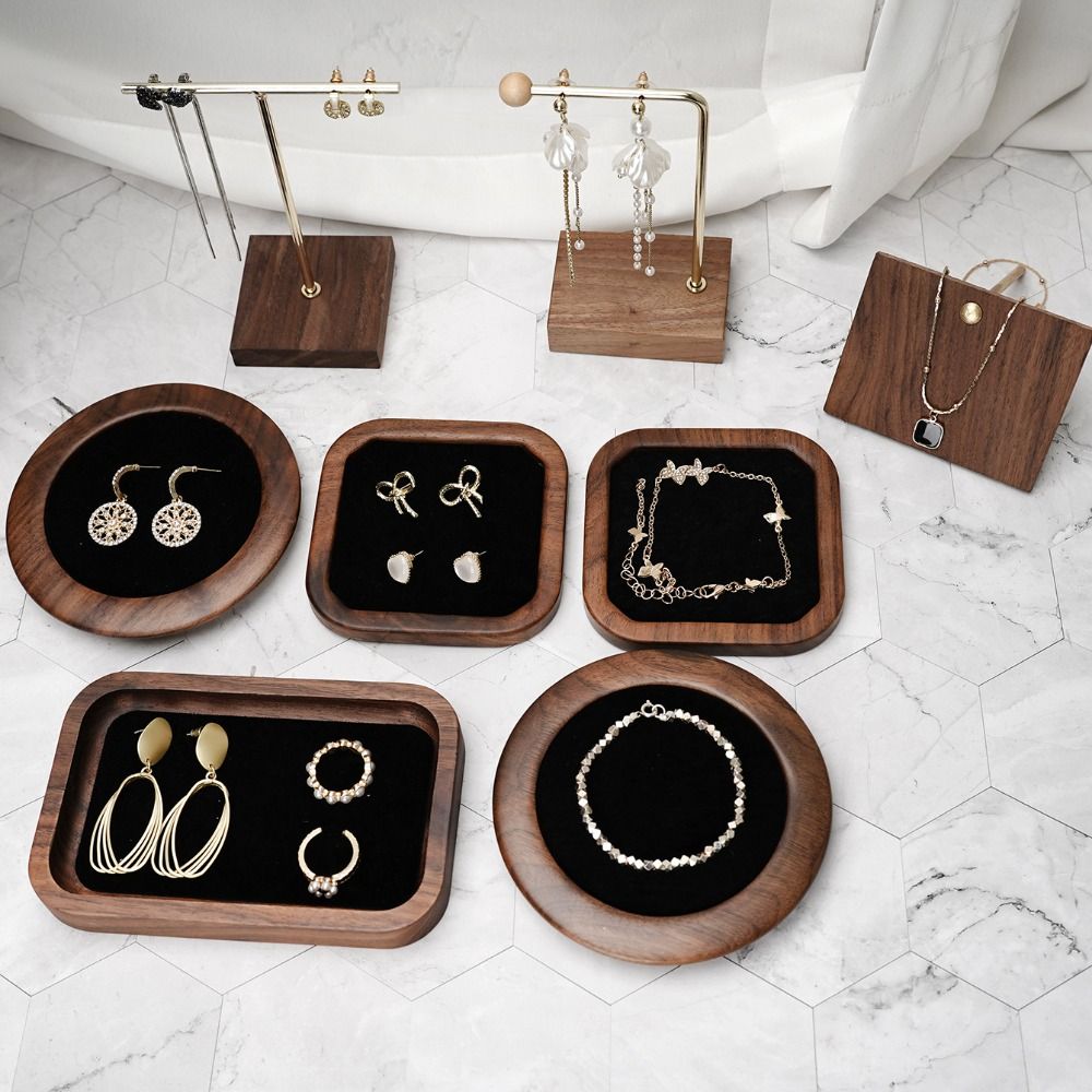 Wood Ring Blank - Basit Geometri Ahşap Yüzük Tepsisi Zarif