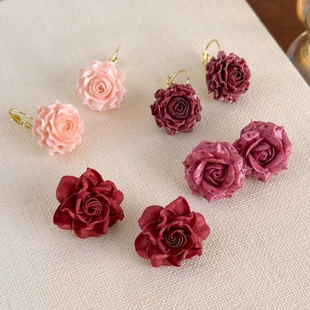 Flower Preservation Resin - Tatlı Yapay Gül Küpeler Reçine Retro