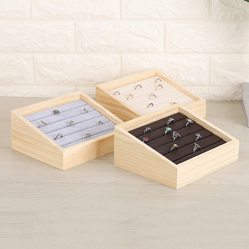 Wood Ring Blank - 1 adet ahşap mücevher teşhir tepsisi