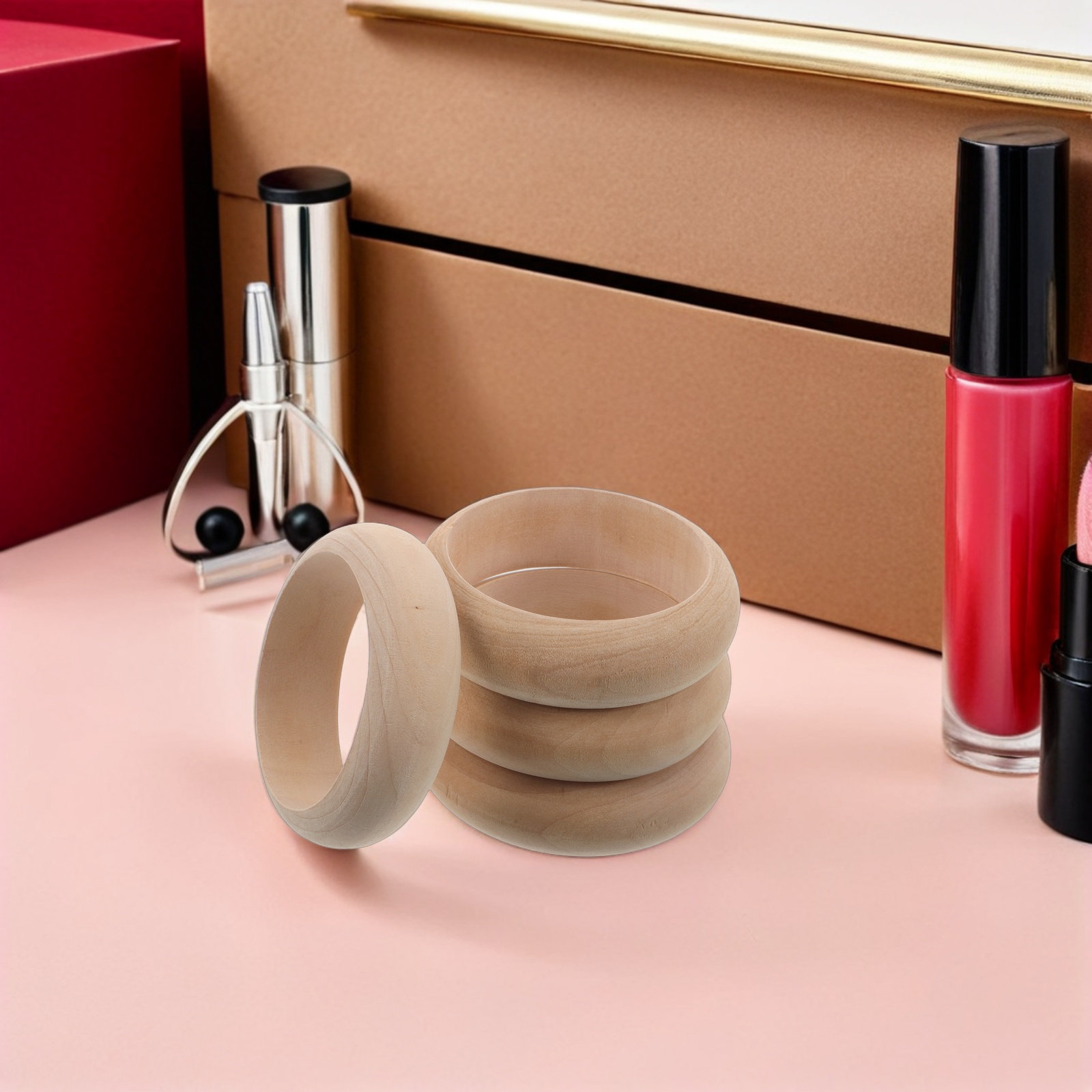4 Adet Doğal Ahşap Bilezik, İş - Wood Ring Blank incelemesi ve fiyatı